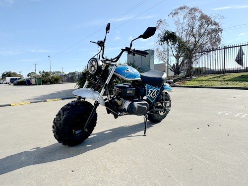 MB200X TrailMaster Hurricane Mini Bike Coleman Full sized REC-REG E-start BLUE