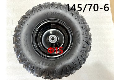 6 inch Wheel Rim Tyre Quad ATV Buggy Gokart Bearing Complete Wheel AT 145/70-6  15mm