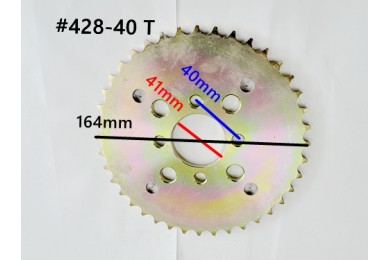 40 Teeth 428 Rear Back Chain Sprocket Cog Mini Jeep Atv Quad Dirt Bike