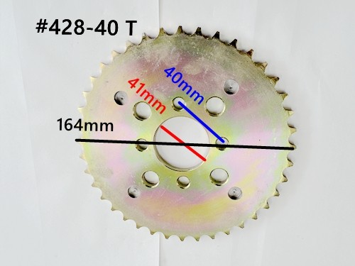 40 Teeth 428 Rear Back Chain Sprocket Cog Mini Jeep Atv Quad Dirt Bike