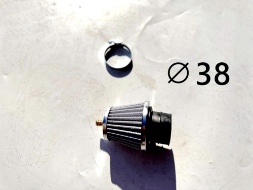 38mm Steel Pod Air Filter Cleaner PIT Dirt Pocket Quad Bike ATV 110cc 125 cc