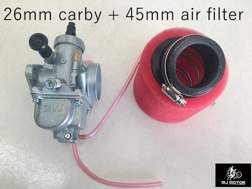 26mm Carby Carburetor + Foam Air Filter 110cc 125cc PIT Quad Dirt Bike ATV Buggy 26mm Carby Carburetor + Foam Air Filter 110cc 125cc PIT Quad Dirt Bike ATV Buggy