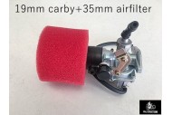 19mm Carby Carburetor + Foam Air Filter 110cc 125cc PIT Quad Dirt Bike ATV