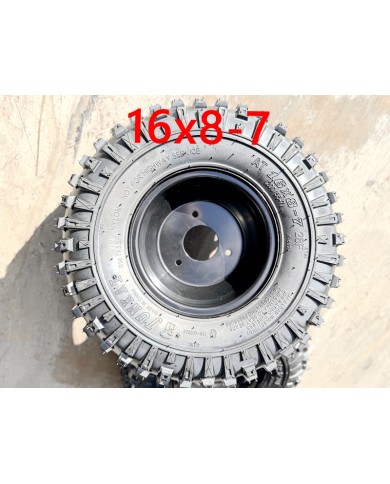 16X8-7" 7 inch Wheel Rim Tyre Bike ATV Buggy Gokart 3 Stud Complete Wheel Black 16X8-7" 7 inch Wheel Rim Tyre Bike ATV Buggy Gokart 3 Stud Complete Wheel Black