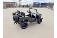 Mini Willys Jeep 1kW 48V Electric Ride On Buggy 2 Seater Kids/Teens Army Green