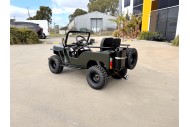 Mini Willys Jeep 1kW 48V Electric Ride On Buggy 2 Seater Kids/Teens Army Green