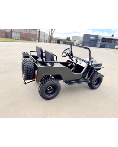 Mini Willys Jeep 1kW 48V Electric Ride On Buggy 2 Seater Kids/Teens Army Green Mini Willys Jeep 1kW 48V Electric Ride On Buggy 2 Seater Kids/Teens Army Green