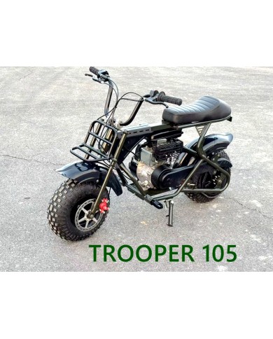 Trooper 105 Mini Bike Kids Adults Bike Military Style Off-Road Bike Green Trooper 105 Mini Bike Kids Adults Bike Military Style Off-Road Bike Green