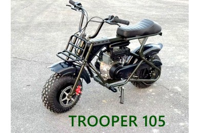 Trooper 105 Mini Bike Kids Adults Bike Military Style Off-Road Bike Green Trooper 105 Mini Bike Kids Adults Bike Military Style Off-Road Bike Green