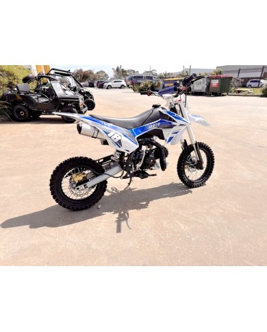 110cc Dirt Bike Trail Pit Bike Motor Electric Start Semi Auto Junior Bike Kid Blue 110cc Dirt Bike Trail Pit Bike Motor Electric Start Semi Auto Junior Bike Kid Blue