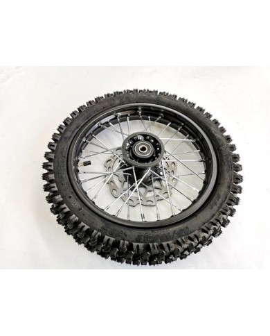 60/100-12 FRONT WHEEL KNOBBY TYRE +TUBE WITH DISC 12 INCH 12mm hole DIRT BIKE TRAIL BIKE