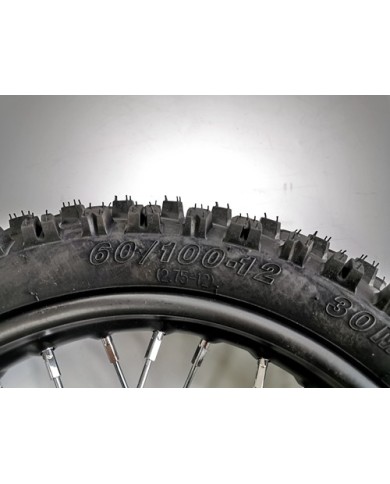 60/100-12 FRONT WHEEL KNOBBY TYRE +TUBE WITH DISC 12 INCH 12mm hole DIRT BIKE TRAIL BIKE