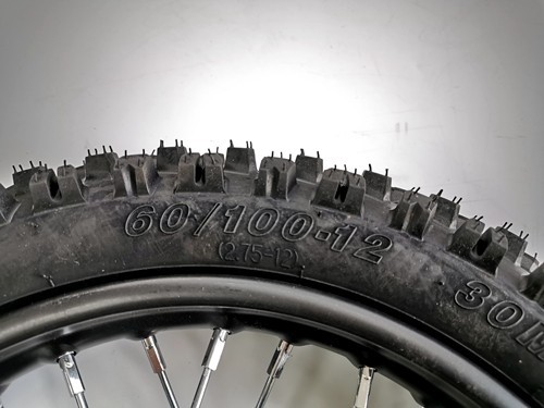 60/100-12 FRONT WHEEL KNOBBY TYRE +TUBE WITH DISC 12 INCH 12mm hole DIRT BIKE TRAIL BIKE