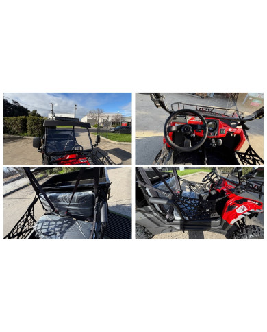 200cc Farm UTV with Manual Dump Bed WorkHorse 200 EFI Alloy Rim Hard Plastic Roof Led Lights Windscreen