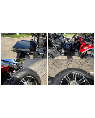 200cc Farm UTV with Manual Dump Bed WorkHorse 200 EFI Alloy Rim Hard Plastic Roof Led Lights Windscreen
