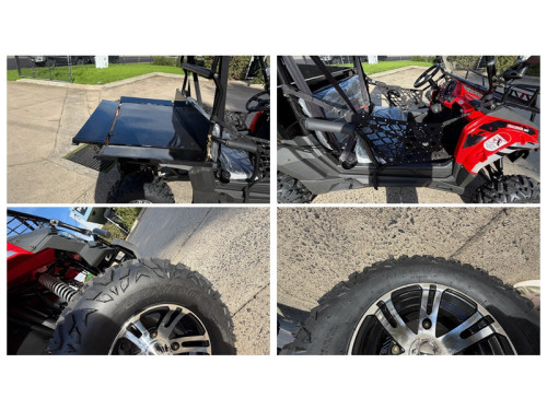 200cc Farm UTV with Manual Dump Bed WorkHorse 200 EFI Alloy Rim Hard Plastic Roof Led Lights Windscreen