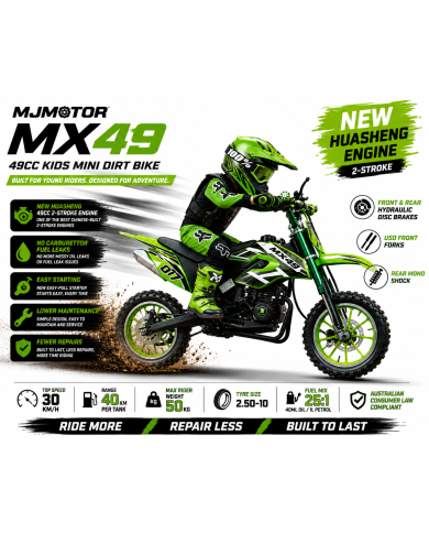 MX49 49CC DIRT BIKE KIDS PEE WEE MOTORCYCLE ATV 50CC HYDRAULIC BRAKES