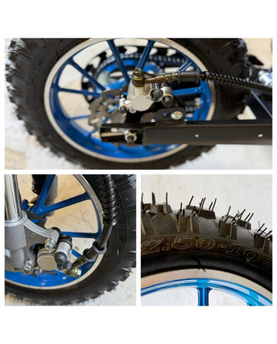 MX49 49CC DIRT BIKE KIDS PEE WEE MOTORCYCLE ATV 50CC HYDRAULIC BRAKES BLUE