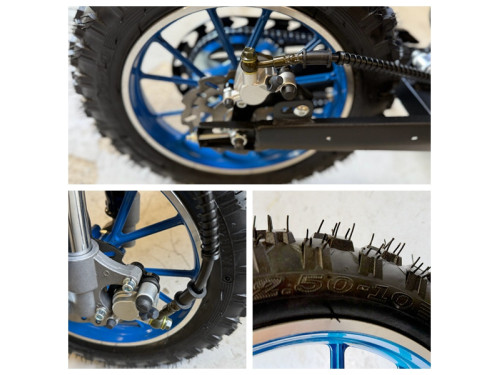 MX49 49CC DIRT BIKE KIDS PEE WEE MOTORCYCLE ATV 50CC HYDRAULIC BRAKES BLUE