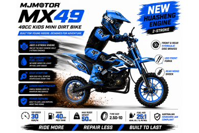 MX49 49CC DIRT BIKE KIDS PEE WEE MOTORCYCLE ATV 50CC HYDRAULIC BRAKES BLUE