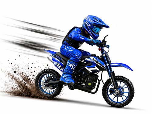 MX49 49CC DIRT BIKE KIDS PEE WEE MOTORCYCLE ATV 50CC HYDRAULIC BRAKES BLUE