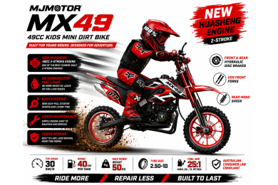 MX49 49CC DIRT BIKE KIDS PEE WEE MOTORCYCLE ATV 50CC HYDRAULIC BRAKES RED