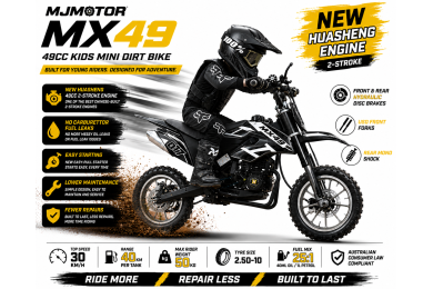 MX49 49CC DIRT BIKE KIDS PEE WEE MOTORCYCLE ATV 50CC HYDRAULIC BRAKES BLACK