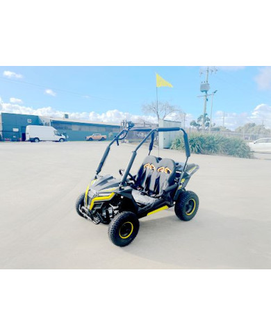FORZA 1 K1 Dune Buggy 163CC 5.5HP Off Road UTV ATV 2 Seater 4 Wheel Go kart REVERSE YELLOW