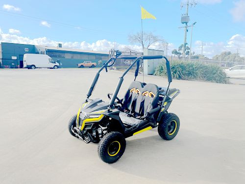 FORZA 1 K1 Dune Buggy 163CC 5.5HP Off Road UTV ATV 2 Seater 4 Wheel Go kart REVERSE YELLOW