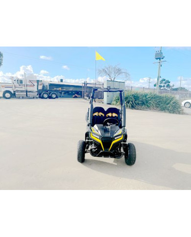 FORZA 1 K1 Dune Buggy 163CC 5.5HP Off Road UTV ATV 2 Seater 4 Wheel Go kart REVERSE YELLOW