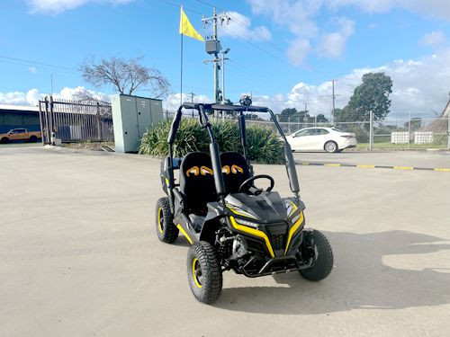 FORZA 1 K1 Dune Buggy 163CC 5.5HP Off Road UTV ATV 2 Seater 4 Wheel Go kart REVERSE YELLOW