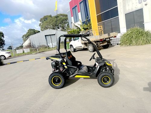 FORZA 1 K1 Dune Buggy 163CC 5.5HP Off Road UTV ATV 2 Seater 4 Wheel Go kart REVERSE YELLOW