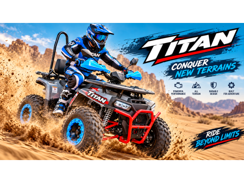 TITAN 125cc 1+1 Quad Bike Semi Auto Electric Start Reverse YX Engine TEEN ADULT