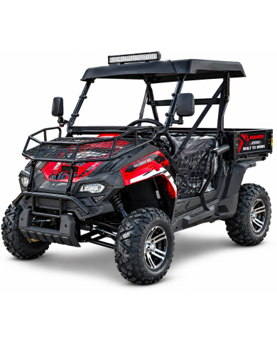 200cc Farm UTV with Manual Dump Bed WorkHorse 200 EFI Alloy Rim Hard Plastic Roof Led Lights Windscreen