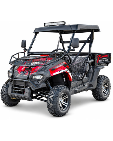 200cc Farm UTV with Manual Dump Bed WorkHorse 200 EFI Alloy Rim Hard Plastic Roof Led Lights Windscreen