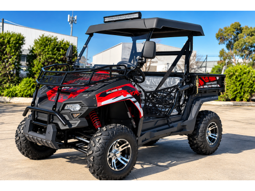 200cc Farm UTV with Manual Dump Bed WorkHorse 200 EFI Alloy Rim Hard Plastic Roof Led Lights Windscreen