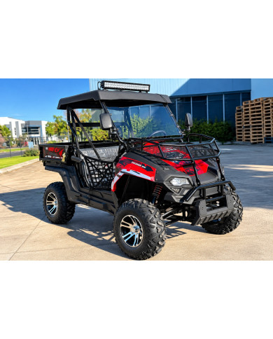 200cc Farm UTV with Manual Dump Bed WorkHorse 200 EFI Alloy Rim Hard Plastic Roof Led Lights Windscreen