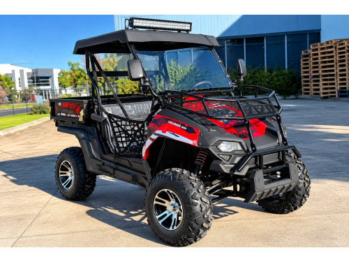 200cc Farm UTV with Manual Dump Bed WorkHorse 200 EFI Alloy Rim Hard Plastic Roof Led Lights Windscreen