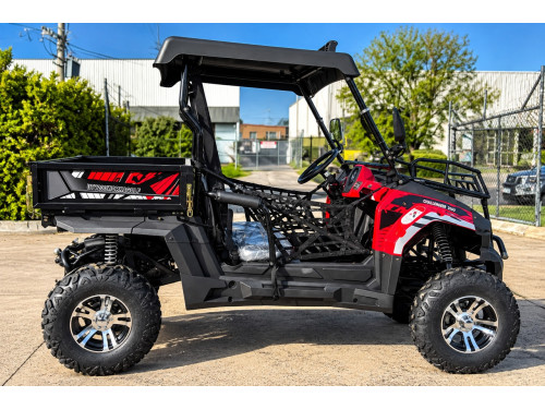 200cc Farm UTV with Manual Dump Bed WorkHorse 200 EFI Alloy Rim Hard Plastic Roof Led Lights Windscreen
